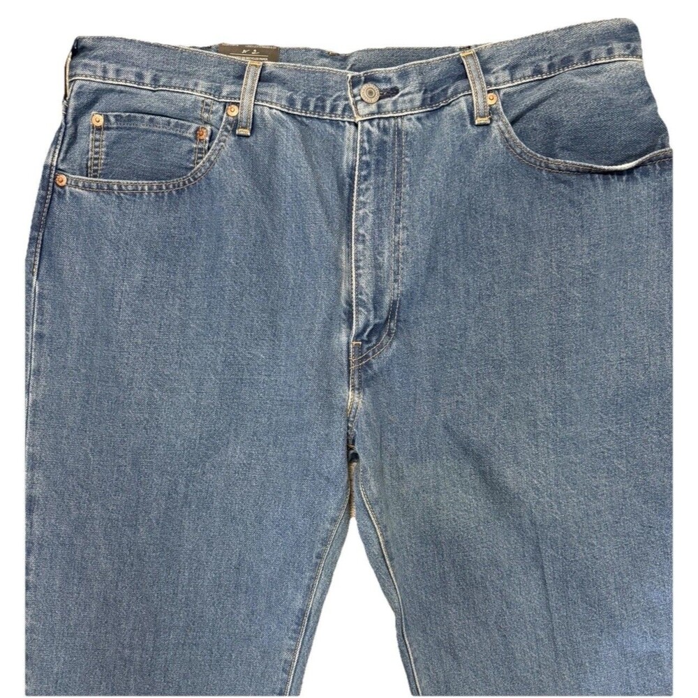 Levi's Premium 517 Sta-Prest Bootcut Jeans Men 38x30 Blue Denim NWT Big E Crease - Picture 3 of 10